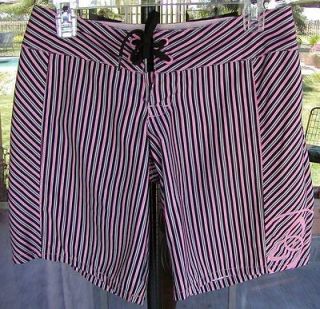 pink striped surf board shorts sz 1 