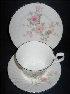 Newly listed ROYAL SUTHERLAND CHINA FLUTED TRIO PINK FLORAL BY HUDSON 