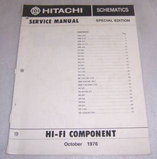 1976 hitachi all model hi fi components service manual from