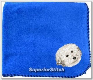 coton de tulear embroidered blanket any color 