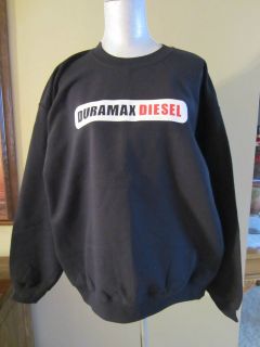 Duramax Diesel black crew sweatshirts. Logo on FRONT and BACK