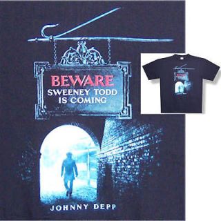 sweeney todd beware johnny depp black t shirt l new
