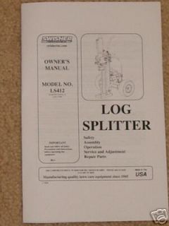 swisher log splitter ls412 owner s manual 