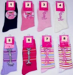 ladies pink panther cartoon socks 4 pr brand new from
