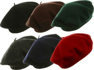 Fine Fashion 100% Wool French Beret Tam Beanie Slouchy Warm Hat