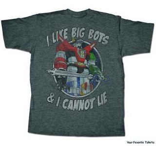 New Licensed Voltron I like Big Bots & I Cannot Lie Adult Shirt S 2XL