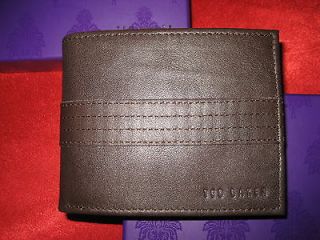 TED BAKER Genuine Leather Brand NEW men Brown wallet with Gift BOX