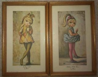 Vintage Ballerina with flower and Harlequin girl by Maio. Both in one 