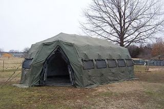   TENT DRASH ARMY SURPLUS 14x30 5XB USED RARE WITH SPARE PARTS BAG