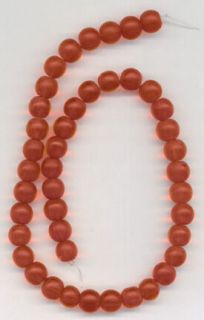 red frosted beach sea glass 8mm round beads time left