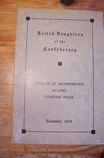 United Daughters of the Confederacy Articles of Incorporation 