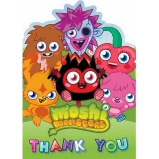   LICENSED MOSHI MONSTERS 6 x PARTY THANK YOU CARDS KIDS BIRTHDAY