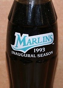 coca cola 8 ounce commemorative bottle marlins 1993 inaugural season
