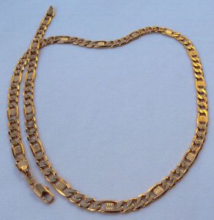   Gold Filled mens Necklace 23.6 Beads Chains Link SUN Jewelry GIFT