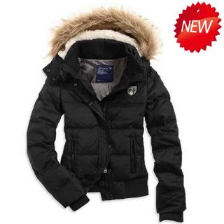 NEW black Women Winter Hoodie thick short Duck Down Jacket warm outer 