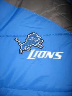   Lions Blue Grey NFL Youth Bubble Hoody Jacket Medium   Jersey $60