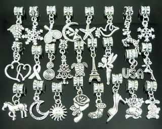 25pcs tibetan silver mix dangle charms fit bracelet zy04 from