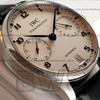 NEW IWC Portuguese Auto Chronograph 7 Day Power Reserve Leather IW5001 