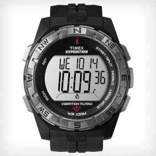 Timex Expedition Vibrating Alarm Black Resin Strap Watch, 100M 