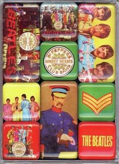 Beatles Sgt Pepper set of 9 mini fridge magnets (hb) from England