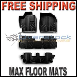 2011 2012 Toyota Sienna MAXFLOORMAT Floor Mats Full Set All Rows Black 