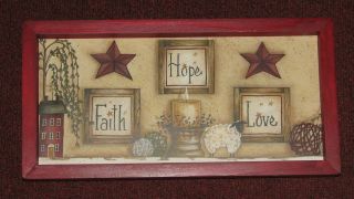   COUNTRY FAITH HOPE LOVE WILLOW TREE LAMB STAR SALT BOX HOUSE WALL DECO