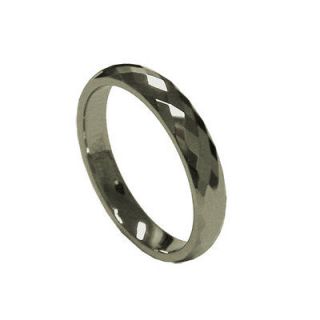   WOMEN TUNGSTEN CARBIDE FACETED WEDDING BAND//RING SIZE 5 6 7 8 9 10