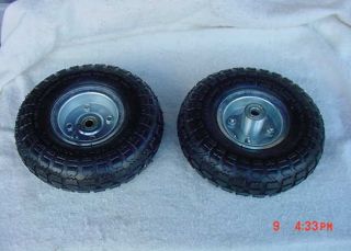 SET OF 2 HAND TRUCK / WAGON / EQUIPMENT / CART / WHEELS AND TIRES 10.5 
