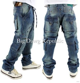 brooklyn mint combat cargo mens boys jeans time is loose
