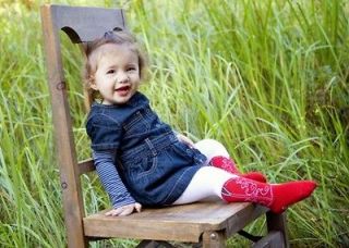 ITTY BITTY RED COWBOY BOOT TIGHTS, BOOTZIES FOR YOUR BABY COWGIRL, SZ 