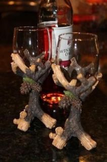 Pinecone Wine Glass,set of 2,by Wildlife Creations,Cabi​n wine rack 