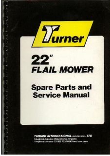 turner flail mower 22 service manual with parts list  24 12 