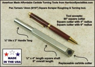 Pen Turner 14mm Scraper Carbide Roughing & Turning Tool mini micro 