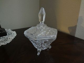 ABP Classic Footed American Brilliant Period Cut Glass~Candy Dish~Lid 