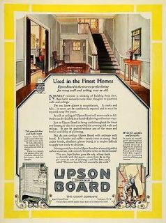 1922 Ad Upson Board Homes Wall Ceiling Fibre Tile Material 