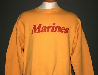 us marine corps sweatshirt crewneck gold new