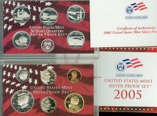 2005 S United States Silver  Ten (10) Coin Silver Proof Set
