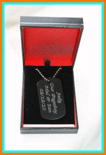 engraved id army dog tag necklace page boy usher gift