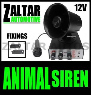 car van 12v siren horn 6 novelty tones animal pa