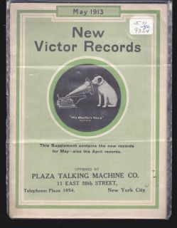 may 1913 new victor records catalog great reference time left