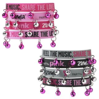 ZUMBA Finess Party in Pink Share the Love jingle bracelets with bells 