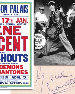 Gene Vincent Poster Autograph Memorabilia Display