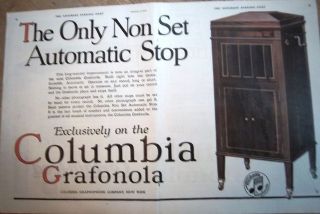1920 Vintage Columbia Grafonola Phonograph Automatic Stop Two Page 