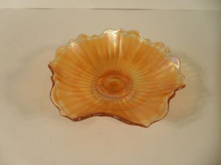 vintage amber carnival glass candy dish time left $ 8