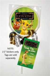 12 lion king movie birthday party lollipop stickers one day