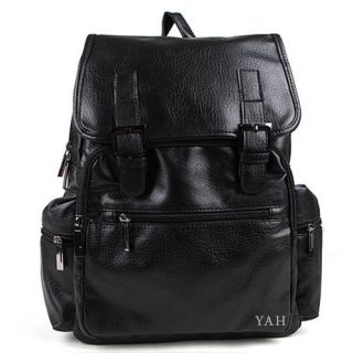 Best Selling Item★Women Men Basic Design Faux Leather Backpack 