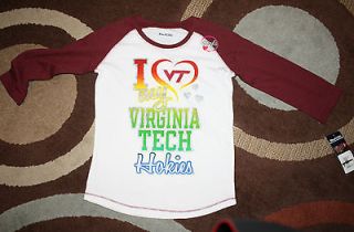 NEW w/tags Girls I love my Virginia Tech Hokies long sleeve shirt 