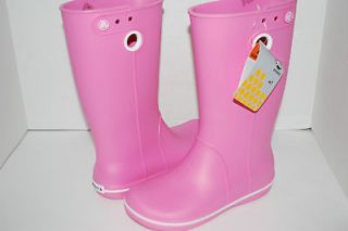 NWT NEW CROCS CROCBAND JAUNT WOMEN 7 PINK LEMONADE rain boots galoshes 