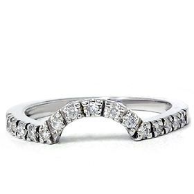 25ct curved diamond notched wedding ring enhancer 14k time left