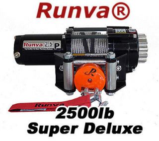 Runva 2.5P 2500lb 12V ATV Winch Super Deluxe Pack